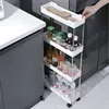 Regał na kółkach, 4 półki, biały Podgląd zdjęcia produktu 6