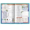 A collage of illustrations and text fields for a children's journal or activity book. Produktbild-Vorschau