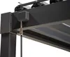A close-up view of the structural components of a pergola, focusing on the connection points and the adjustable louvered roof mechanism. Produktbild-Vorschau