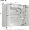 A diagram of a white shoe cabinet with dimensions indicated by numbers and arrows. Podgląd zdjęcia produktu