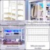 Hochbett 140x200 cm aus Metall & MDF mit LED-Beleuchtung Produktbild-Vorschau 3