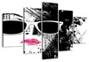 Visario Leinwandbild Abstrakt Schwarz Weiß 160x80 cm – Produktbild-Vorschau 1