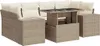 7-tlg. Garten-Sofagarnitur mit Kissen Beige Poly Rattan Produktbild-Vorschau 1