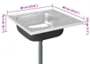 vidaXL Drez s odkapávačom Strieborný 600x600x155 mm Náhľad obrázku produktu 8