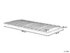 A line drawing of a bed frame with dimensions indicated. Náhled obrázku produktu