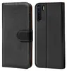 A black flip case for a smartphone is shown from the front and back. Produktbild-Vorschau