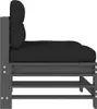 vidaXL Mittelsofas mit Kissen 2 Stk. Grau Massivholz Kiefer Produktbild-Vorschau 7