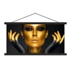MuchoWow® Textilposter Frau - Porträt - Gold - Luxus - Produktbild-Vorschau 1