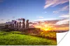 MuchoWow® Poster Sonnenaufgang hinter den Moai-Statuen auf Produktbild-Vorschau 1