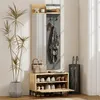 HOMCOM Garderobe Set, Garderobe mit Spiegel, Haken, Produktbild-Vorschau 2