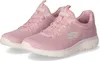 A pair of pink Skechers Summits sneakers are shown against a white background. Produktbild-Vorschau
