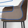 Barhocker Damaso B Samt mit 4-Fuß Gestell braun Produktbild-Vorschau 3