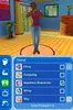 A character from The Sims 3 is shown in a room, with a menu of social interactions displayed below. Produktbild-Vorschau