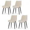 Four beige dining chairs with black legs are arranged on a white background. Produktbild-Vorschau