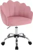 A pink velvet office chair with a shell-shaped back. Produktbild-Vorschau