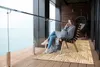 Terrassenteppich bedruckt Wicker Textur 60x90cm Produktbild-Vorschau 3