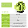 A product image with a table of specifications and a product shot. Produktbild-Vorschau