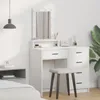 vidaXL Coiffeuse avec tiroirs Blanc 50 x 41 x 140 cm Bois Voir les images du produit 2