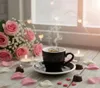 Tasse à espresso avec soucoupe Roma - Love, 75 ml, noir Voir les images du produit 2