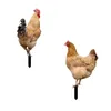 2pcs Garteneinsätze Acrylhahn Skulptur handbemalte Produktbild-Vorschau 2