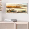 DEQORI Hybrid Leinwand Bild 60x30 cm 'Holzboote im Produktbild-Vorschau 4