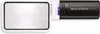 A product shot of a white and black handheld magnifier with an LED light. Produktbild-Vorschau