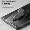 A close-up shot of a smartphone screen protector being tested for scratch resistance with a key. Produktbild-Vorschau