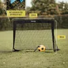 A soccer goal with a soccer ball on a grassy field. Produktbild-Vorschau