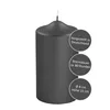 Fink CANDLE, metallic Stumpenkerze, Paraffin, schwarz, L. 8 Produktbild-Vorschau 2