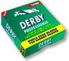 A green box of Derby Professional single edge blades for barber razors. Podgląd zdjęcia produktu