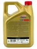 A gold colored plastic jug of Castrol Power 1 Racing 4T 10W-50 4 Liter engine oil, shown from the back. Produktbild-Vorschau