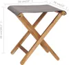 vidaXL Chaises pliantes 2 pcs. Teck massif et tissu gris Voir les images du produit 6