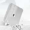 A clear protective case for an iPad is shown on a cracked white surface, suggesting durability. Produktbild-Vorschau
