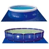 Two different types of blue swimming pools are shown, each placed on a blue mat on a white background. Produktbild-Vorschau