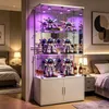 Vitrine INONEFT en verre, avec éclairage LED et serrure, 4 Voir les images du produit 1