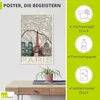 ARTland Poster Retro Karte Paris Frankreich und Skyline Produktbild-Vorschau 2