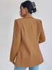 ASKSA Damen Blazer Revers Einfarbig Casual Cardigan Langarm Produktbild-Vorschau 5