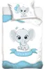 Baumwollbettwäsche 100x135 + 40x60 Elefant blau Produktbild-Vorschau 1