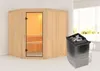 Karibu Sauna Innensauna Bodo Eckeinstieg Ofen 9 kW integr. Produktbild-Vorschau 2