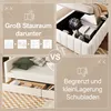 A collage showing two different storage solutions for a bed, comparing large under-bed storage with smaller drawers. Náhľad obrázku produktu
