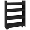 A black, four-tier storage cart with wheels. Podgląd zdjęcia produktu