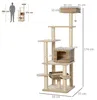 Árbol para gatos PawHut de ratán con cueva para gatos y Vista previa de la imagen del producto 7