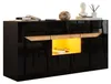 LED-Sideboard - 140x40x70 cm, Schwarz und Holzfarbe - Produktbild-Vorschau 14