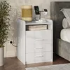 Nachttisch Vicco Edis Weiß 45 x 64 cm mit 3 Schubladen, Produktbild-Vorschau 3