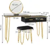 Vicco Schminktisch Zoey, 120 cm mit LED Spiegel und Hocker, Produktbild-Vorschau 4