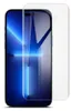 A screen protector is shown placed over a smartphone. Produktbild-Vorschau