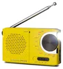 A yellow portable AM/FM radio with an extended antenna and a built-in light. Produktbild-Vorschau
