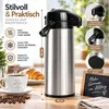 2er Set Thermoskanne 1,9 L mit Pumpfunktion – Edelstahl Produktbild-Vorschau 3
