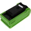 A green and black battery pack is shown against a white background. Náhled obrázku produktu