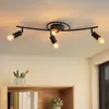 ZMH Deckenleuchte Vintage Deckenlampe Schwarz 4 Flammig E27 Produktbild-Vorschau 1